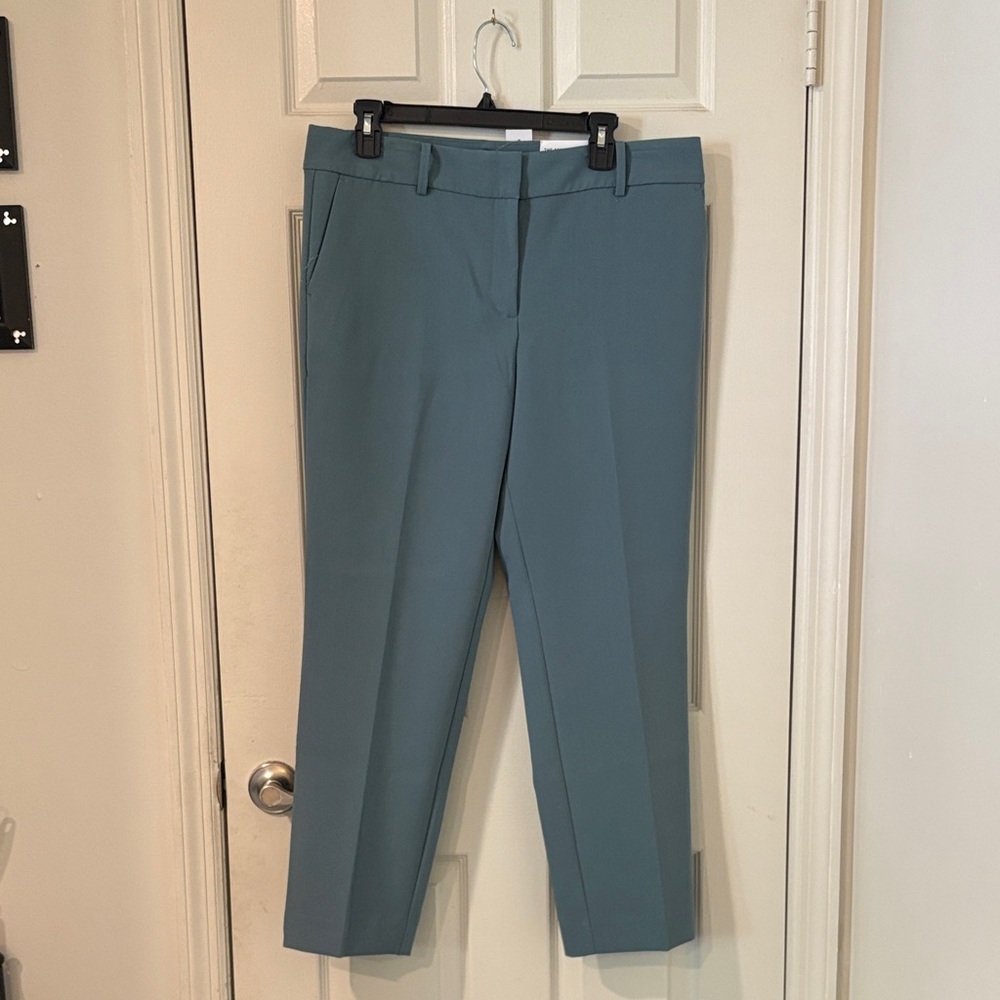 Classic Straight-Leg Dress Pants in Slate Blue